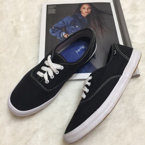 black canvas keds